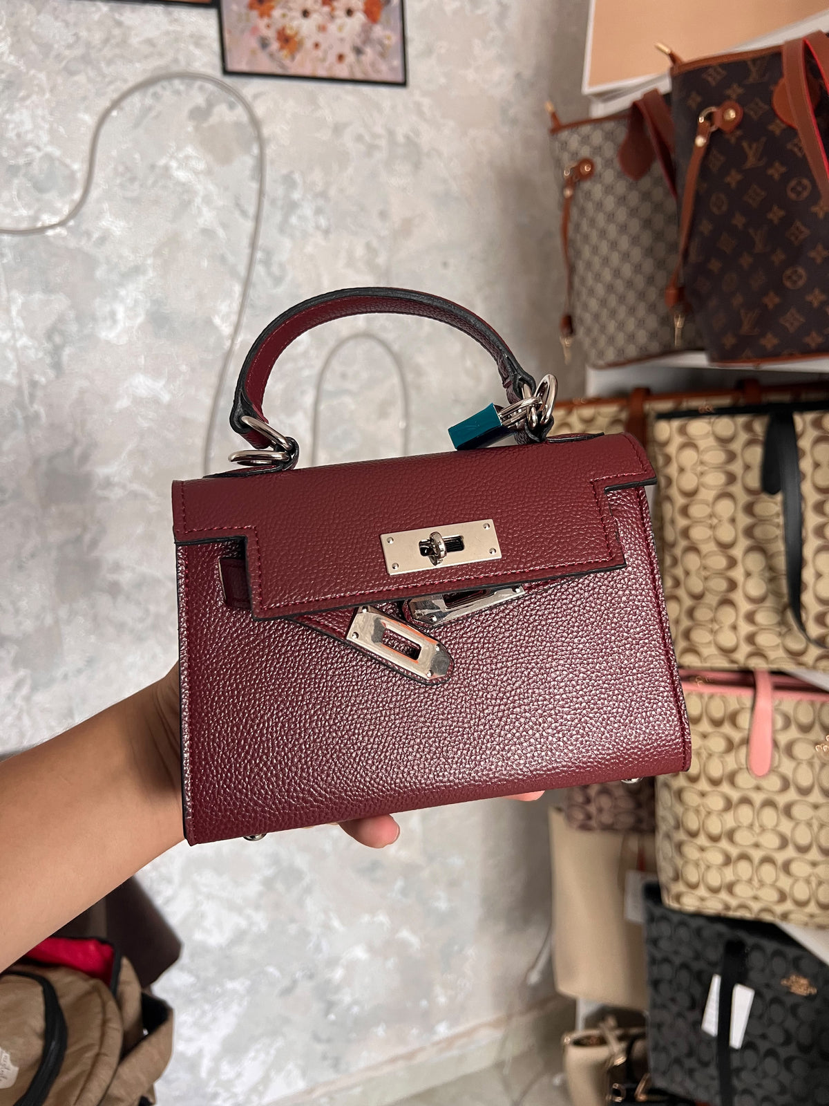 HERMES BORDEAU AVEC LA HOUSSE