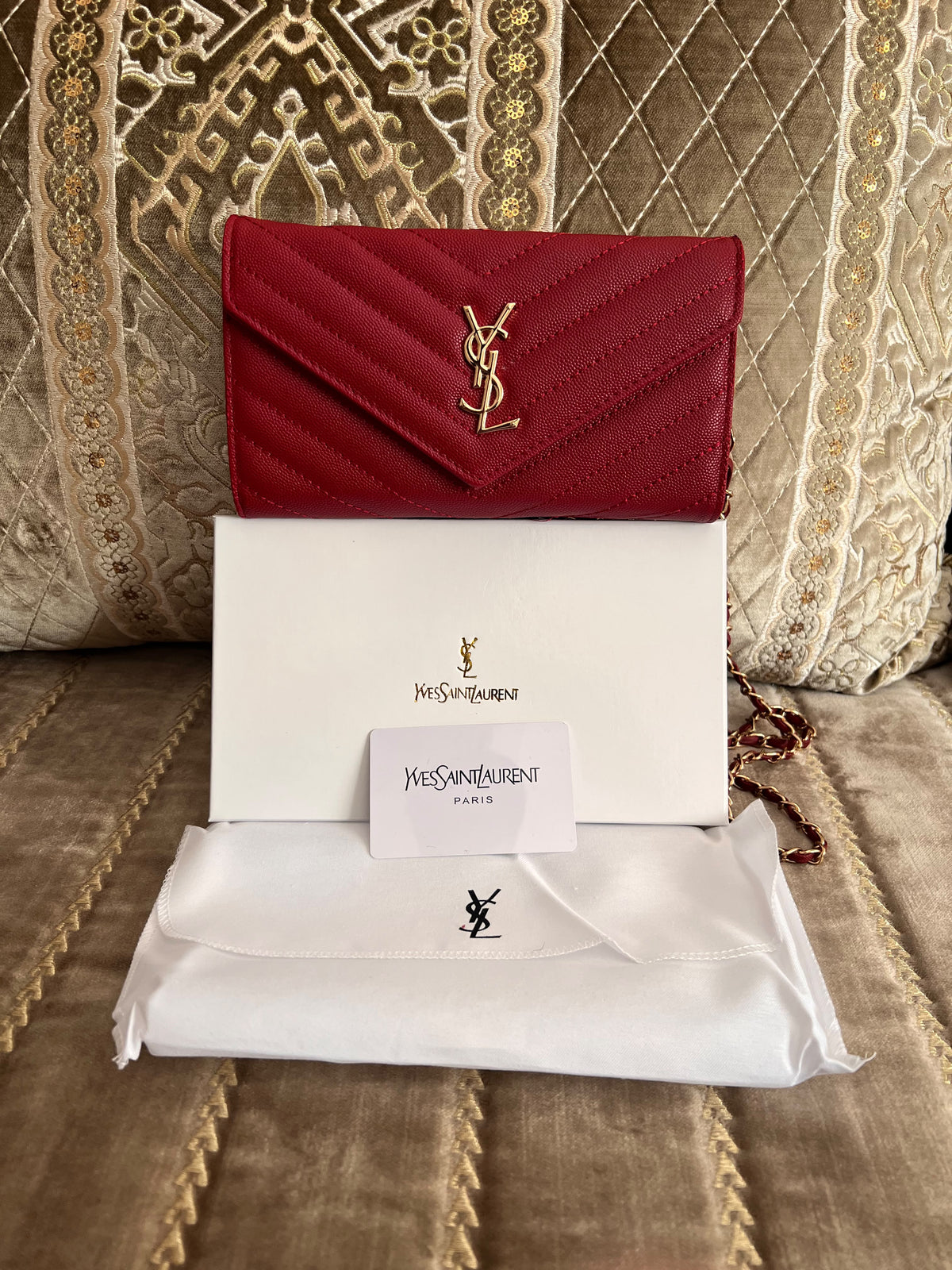 SAC POCHETTE YSL BORDEAU