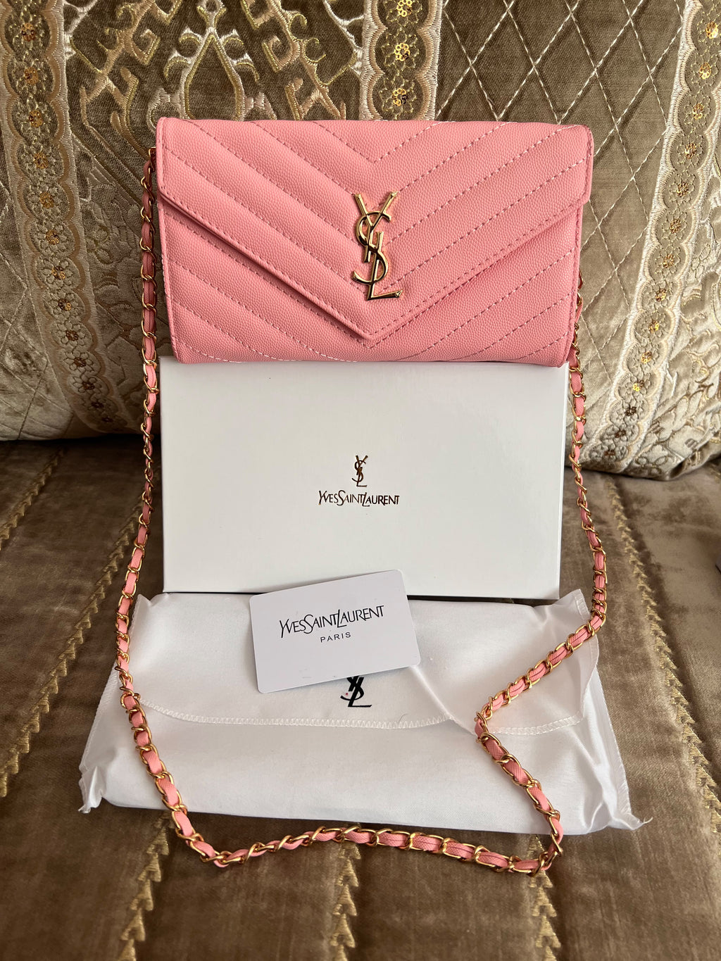 SAC POCHETTE YSL ROSE BEBE